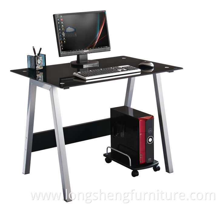 Black desktop computer table for office